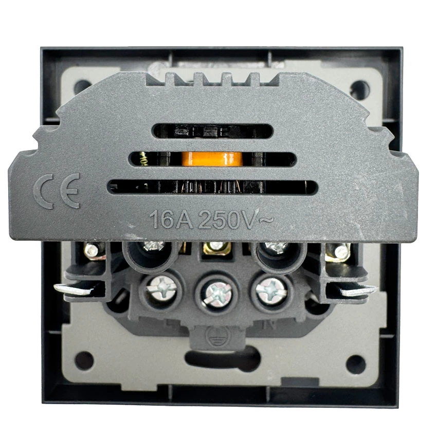 Розетка 1-я с/з с шторками с USB и TYPE C (5В, 2.1А) тёмн. серая Софт-тач